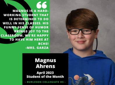Magnus Ahrens Student of the Month